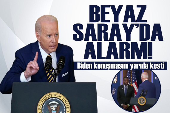 Beyaz Saray da alarm! Joe Biden konuşmasını yarıda kesti