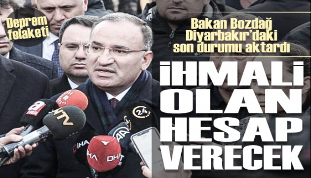 Bakan Bozdağ, Diyarbakır'da deprem bölgesindeki son durumu açıkladı