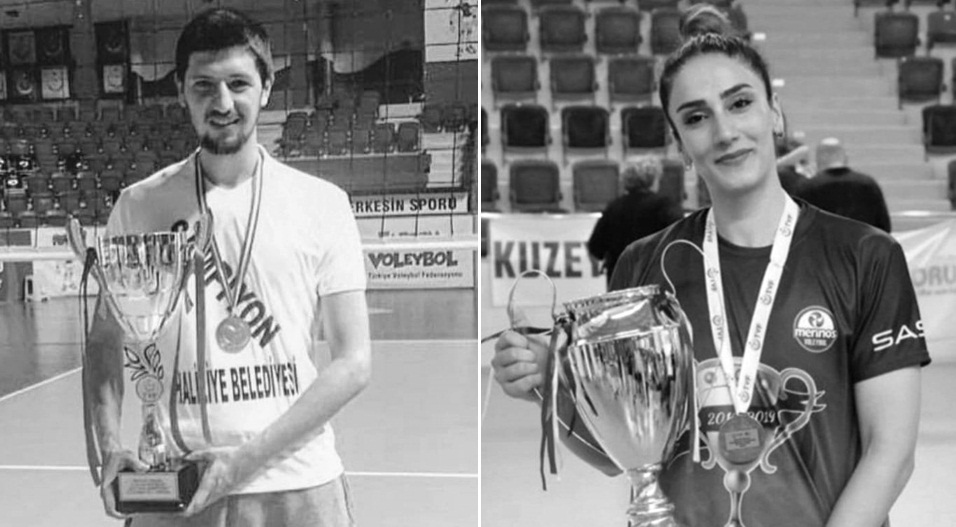 Voleybolcu çift, depremde hayatını kaybetti