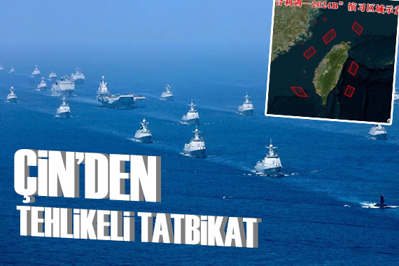 Çin, Tayvan ın etrafını kuşattı!