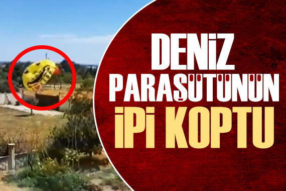 Tekneye bağlı paraşütün ipi koptu, turistler elektrik tellerine takıldı!