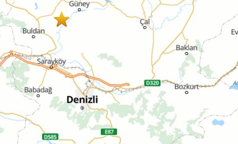 Denizli de bir deprem daha