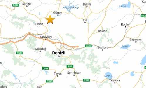 Denizli de korkutan deprem