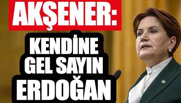 Meral Akşener: Kendine gel sayın Erdoğan