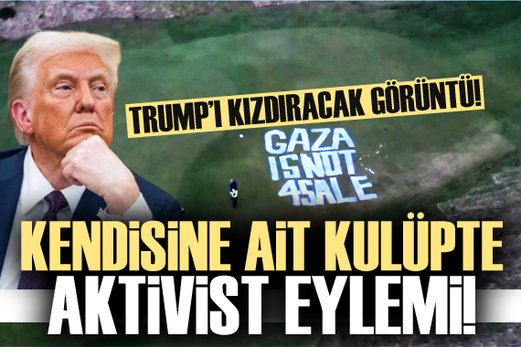 Trump ın İskoçya daki golf kulübünde Filistin eylemi