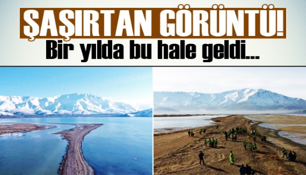Van Gölü'ndeki çekilme görüntülendi