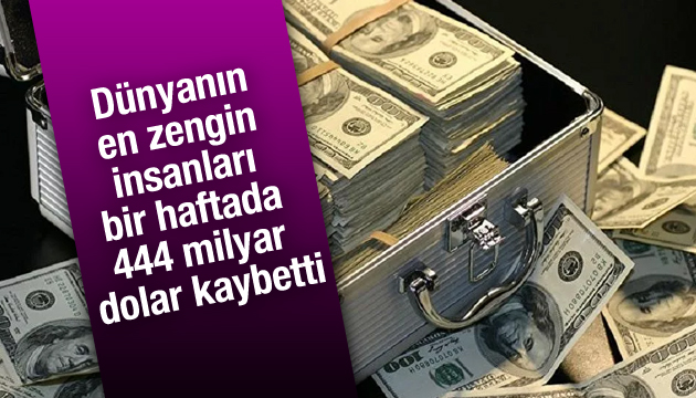 Dünyanın en zengin insanları bir haftada 444 milyar dolar kaybetti!