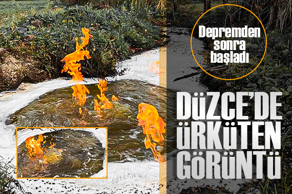 Düzce de depremden sonra korkutan görüntü