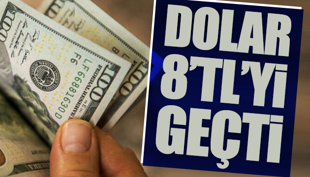 Dolar 8 TL yi geçti