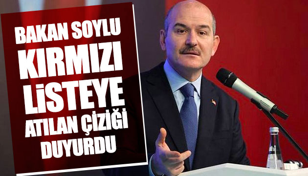 Bakan Soylu kırmızı listeye atılan çiziği duyurdu