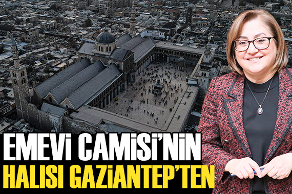 Şam daki Emevi Camisi nin halısı Gaziantep ten