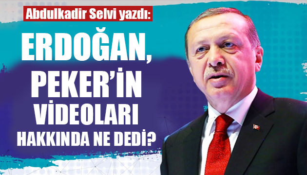 Selvi yazdı: Erdoğan, Peker in videoları hakkında ne dedi?