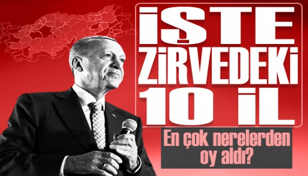 Cumhurbaşkanı Erdoğan'ın en çok oy aldığı 10 il belli oldu: İşte o liste