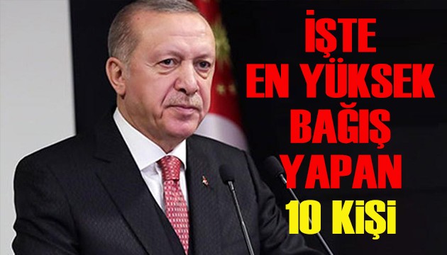 Erdoğan'ın kampanyasına en yüksek bağışı yapan 10 isim belli oldu