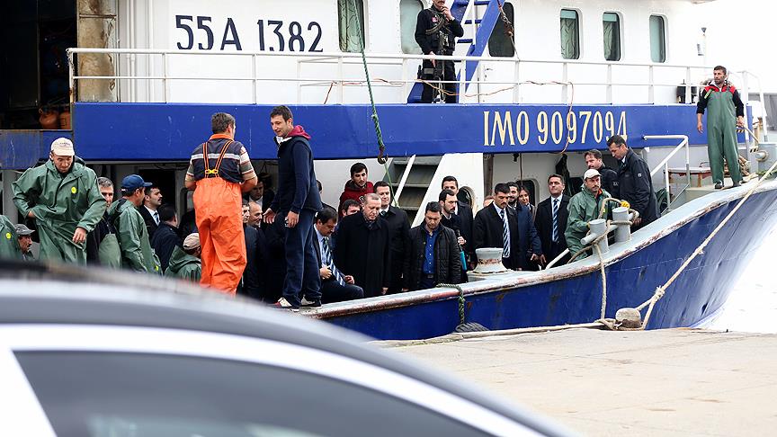 Erdoğan, balıkçılarla ava çıktı