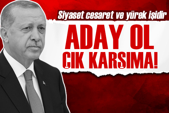 Erdoğan: Siyaset yürek ve cesaret işidir, aday ol çık karşımıza!