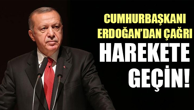 Cumhurbaşkanı Erdoğan dan   harekete geçin  çağrısı