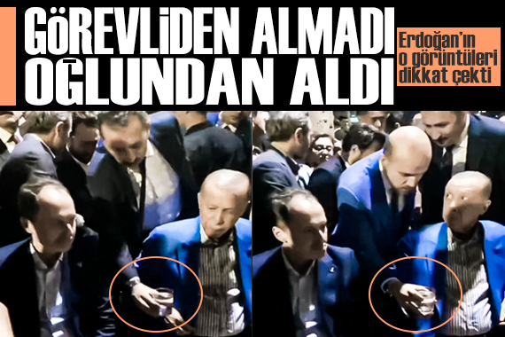 Cumhurbaşkanı Erdoğan ın o görüntüsü gündem oldu: Görevliden almadı, oğlundan aldı