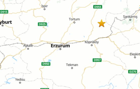 Erzurum da korkutan deprem