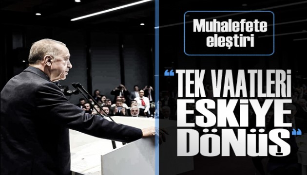 Cumhurbaşkanı Erdoğan muhalefeti eleştirdi: 'Tek vaatleri eski günlere dönüş'