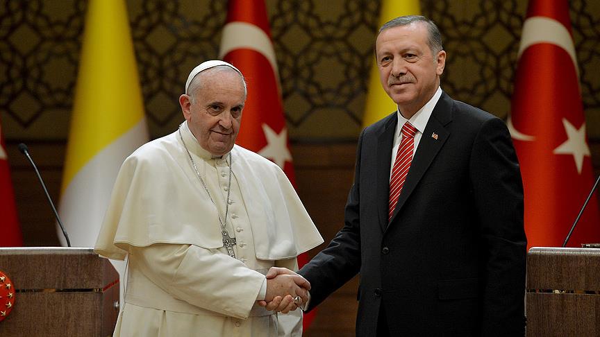 Erdoğan dan Papa için taziye mesajı