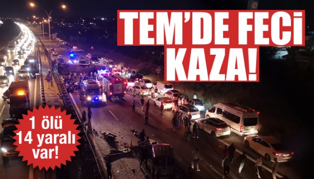 TEM Otoyolu'nda feci kaza! Çok sayıda yaralı var