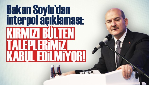 Bakan Soylu: INTERPOL kırmızı bülten taleplerimiz kabul etmiyor