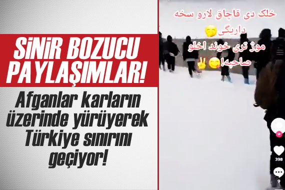 Afganlar karların üzerinde yürüyerek Türkiye sınırını geçiyor!