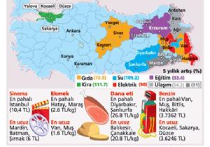 Türkiye nin Pahalılık Haritası! 