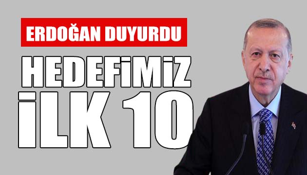 Erdoğan: Hedefimiz ilk 10