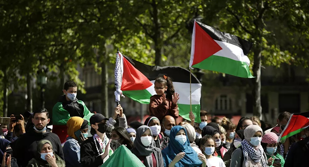 Fransa dan Filistin e destek gösterisi