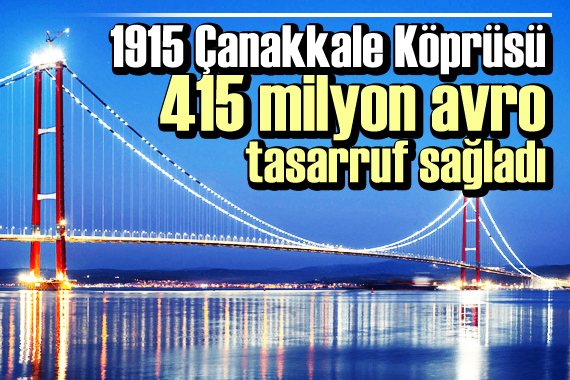 1915 Çanakkale Köprüsü 415 milyon avro tasarruf sağladı