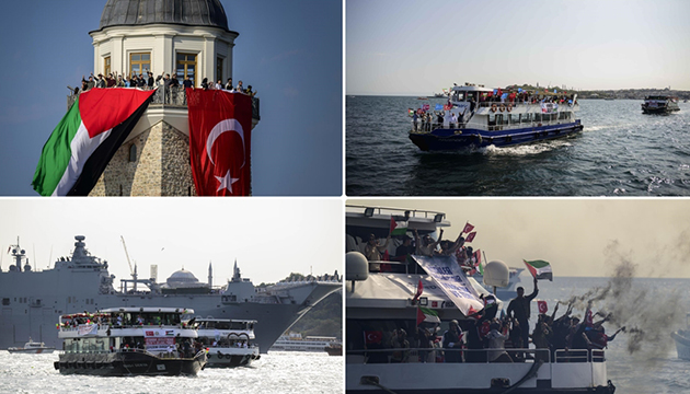 İstanbul Boğazı nda Gazze eylemi