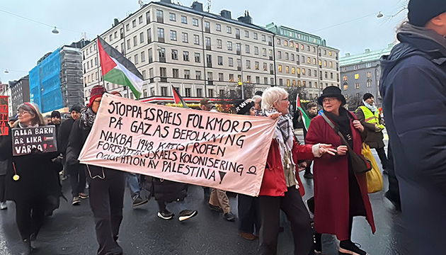 İsveç te Gazze protestosu