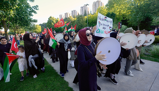İstanbul da Gazze yürüyüşü düzenlendi
