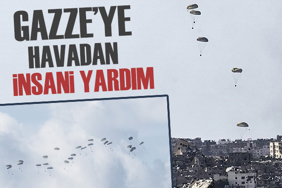 Gazze ye havadan insani yardım