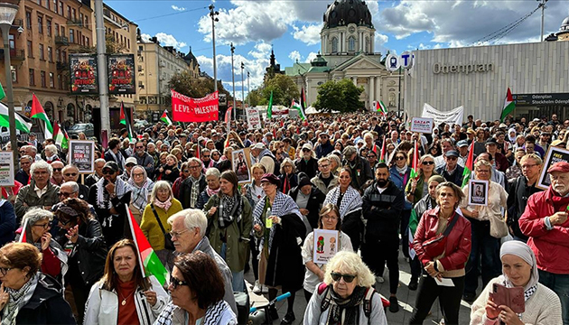 İsveç te Gazze protestosu