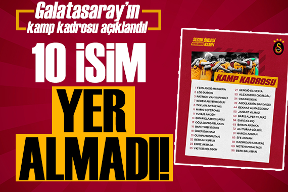 Galatasaray ın kamp kadrosu açıklandı!