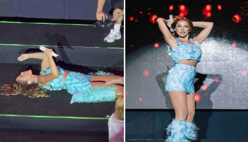 Hadise, konserinde yerde dans ettiği anlar gündem oldu