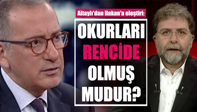 Fatih Altaylı dan Ahmet Hakan a  rencide  eleştirisi!