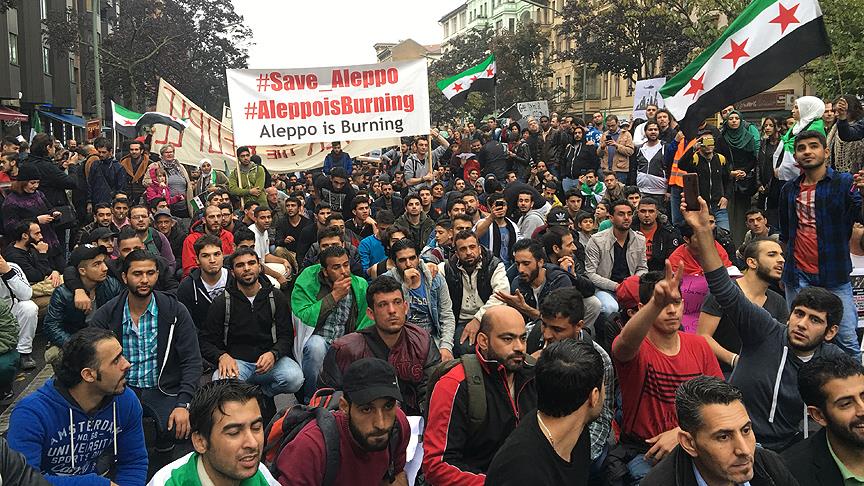 Berlin de  Halep  protestosu!