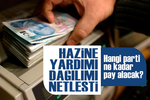 Partilerin Hazine yardımı dağılımları belli oldu