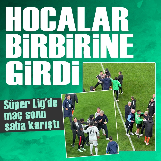 Süper Lig'de maç sonu saha karıştı: Teknik adamlar kavganın eşiğine geldi