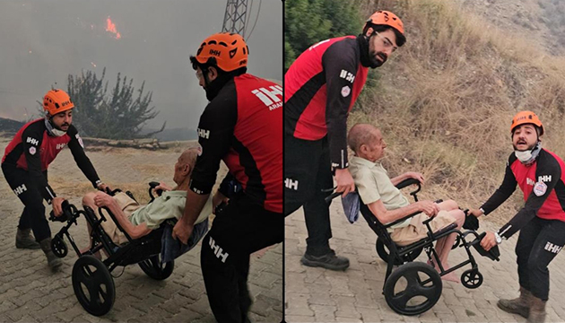 İHH ekibi engelli vatandaşı kurtardı