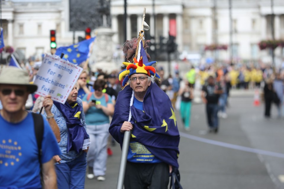 İngiltere de  Brexit karşıtı gösteri