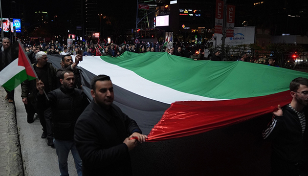 İstanbul da Gazze ye destek yürüyüşü