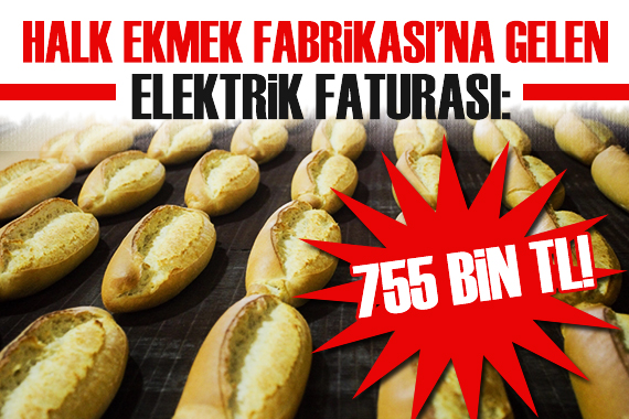 Halk Ekmek Fabrikası nın elektrik faturası: 755 bin TL