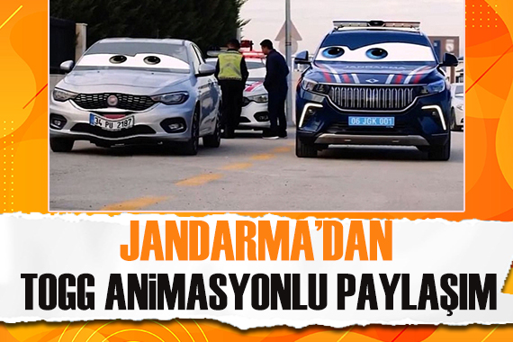 Jandarma dan TOGG animasyonlu paylaşım