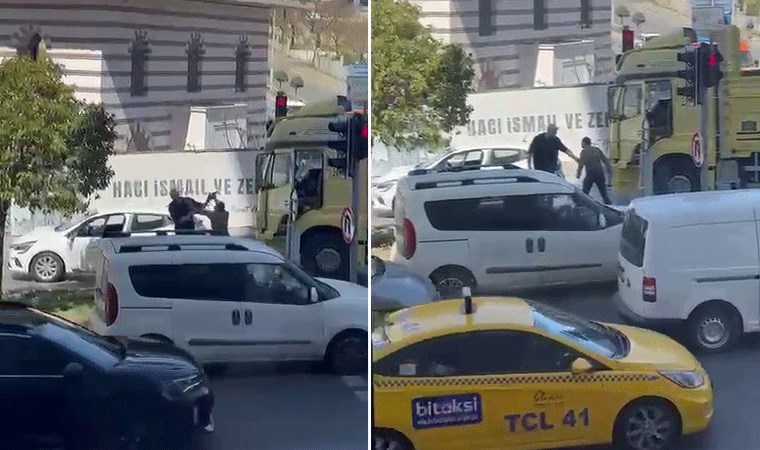 İstanbul da trafikte çekiçle saldırdı!