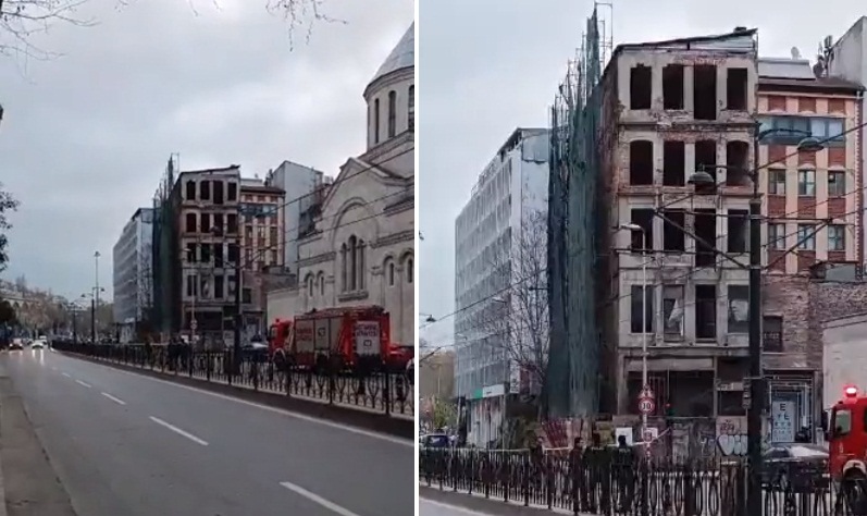 Karaköy de 5 katlı bina çöktü!